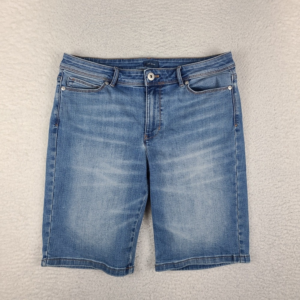 J Jill Jean Shorts Womens 10 Bermuda 10" Inseam Blue Denim Medium Wash *